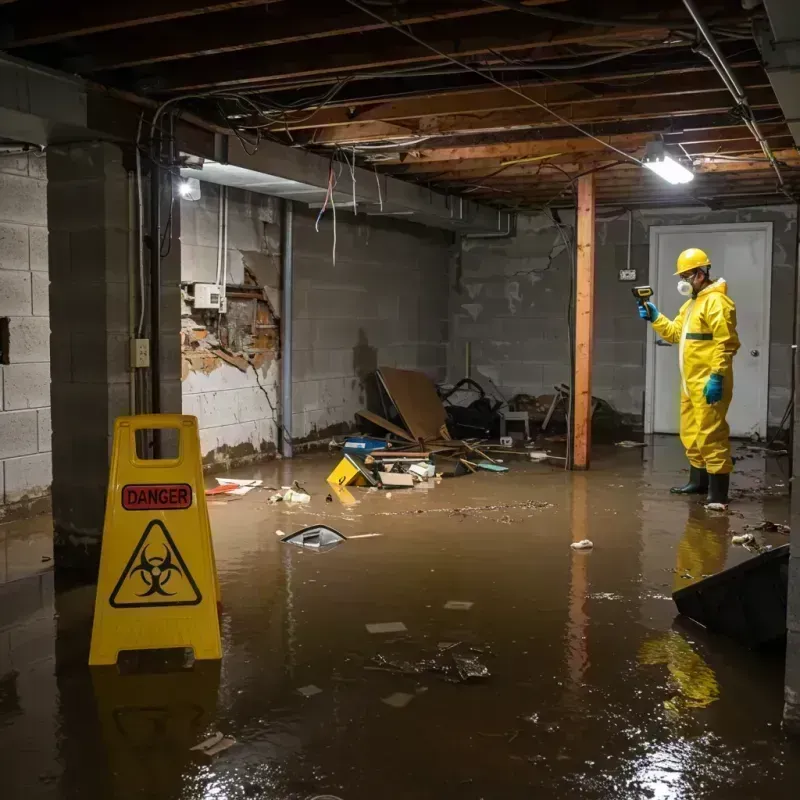 Flooded Basement Electrical Hazard in Warrenton, MO Property