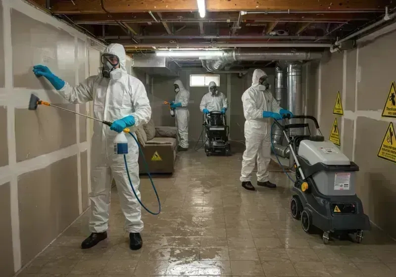 Basement Moisture Removal and Structural Drying process in Warrenton, MO